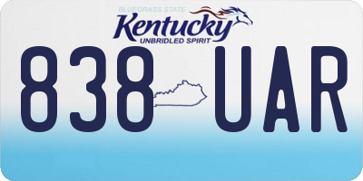 KY license plate 838UAR