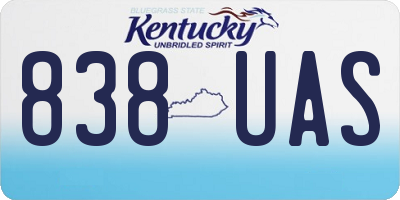KY license plate 838UAS