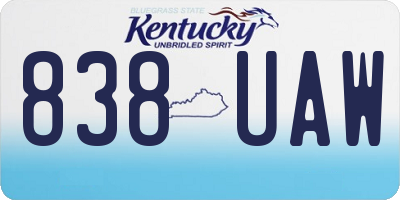 KY license plate 838UAW