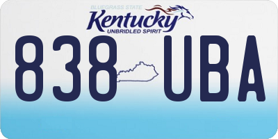 KY license plate 838UBA