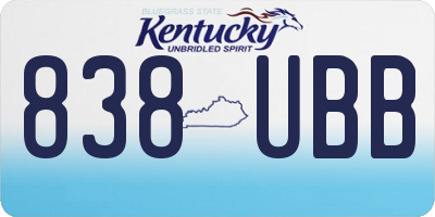 KY license plate 838UBB