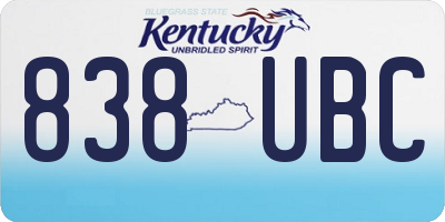 KY license plate 838UBC
