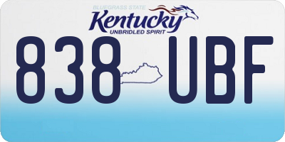 KY license plate 838UBF
