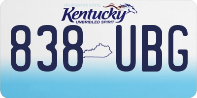 KY license plate 838UBG