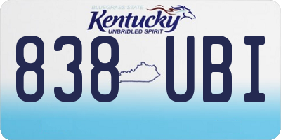 KY license plate 838UBI