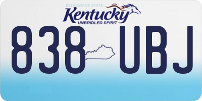 KY license plate 838UBJ