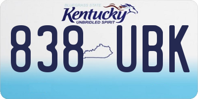 KY license plate 838UBK