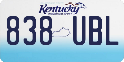 KY license plate 838UBL