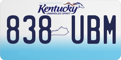 KY license plate 838UBM