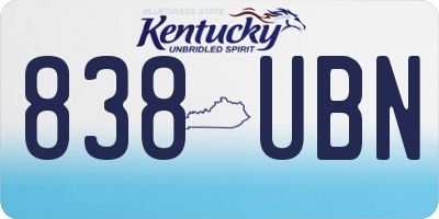 KY license plate 838UBN