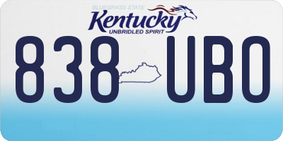 KY license plate 838UBO