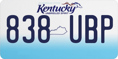 KY license plate 838UBP