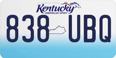 KY license plate 838UBQ