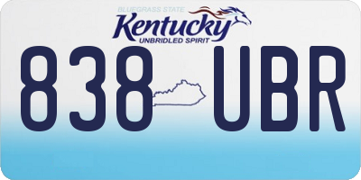 KY license plate 838UBR