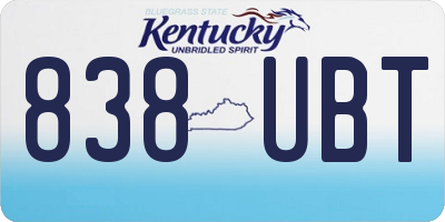 KY license plate 838UBT