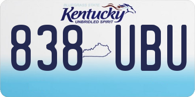 KY license plate 838UBU
