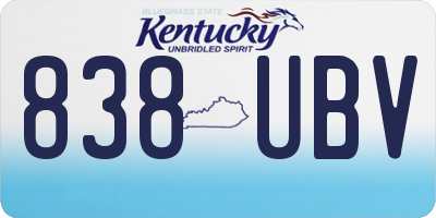 KY license plate 838UBV