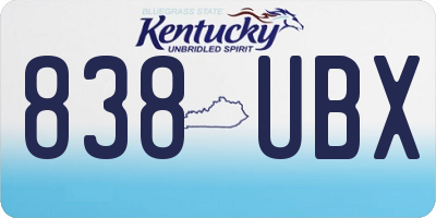 KY license plate 838UBX