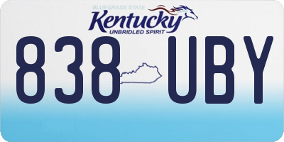KY license plate 838UBY