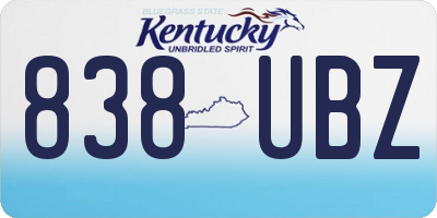 KY license plate 838UBZ
