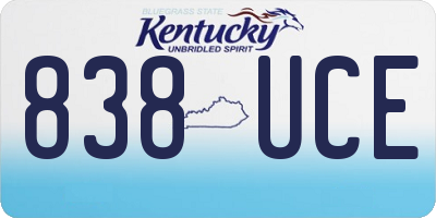 KY license plate 838UCE