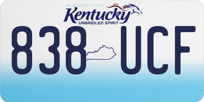 KY license plate 838UCF
