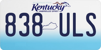 KY license plate 838ULS