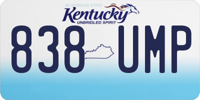 KY license plate 838UMP