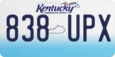 KY license plate 838UPX