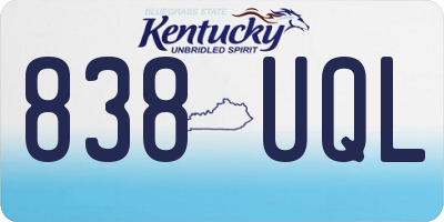 KY license plate 838UQL