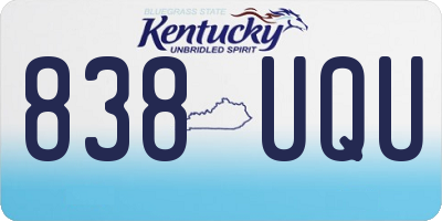 KY license plate 838UQU