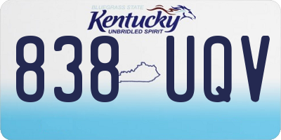 KY license plate 838UQV