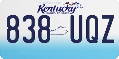 KY license plate 838UQZ