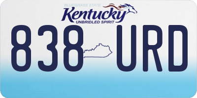 KY license plate 838URD
