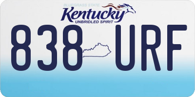 KY license plate 838URF