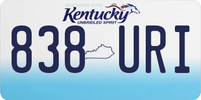 KY license plate 838URI