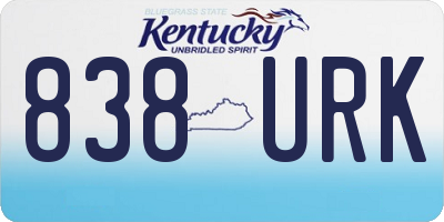 KY license plate 838URK