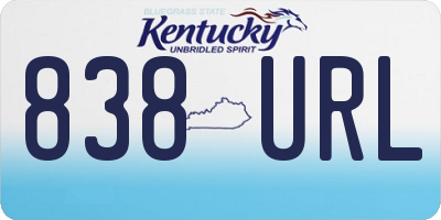 KY license plate 838URL