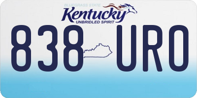 KY license plate 838URO