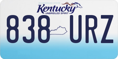 KY license plate 838URZ