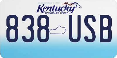 KY license plate 838USB