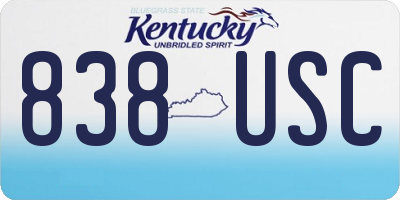 KY license plate 838USC