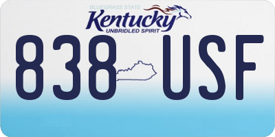 KY license plate 838USF