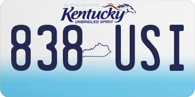 KY license plate 838USI