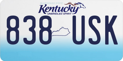 KY license plate 838USK