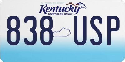 KY license plate 838USP