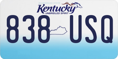 KY license plate 838USQ