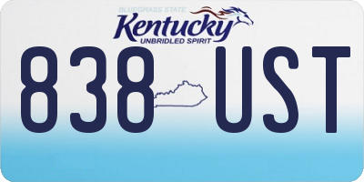 KY license plate 838UST