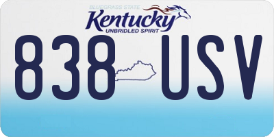 KY license plate 838USV