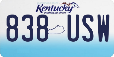 KY license plate 838USW